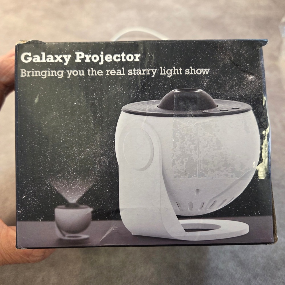 Galaxy Projector Starry Night Light Planetarium with 12 Film Discs White USB